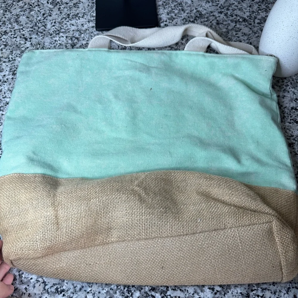 Robin Ruth | Mint and Tan Tote Bag